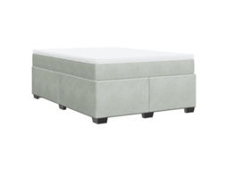 Cama com Molas e Colchão Veludo Cinzento Claro MAISON EXCLUSIVE (140x190 cm)