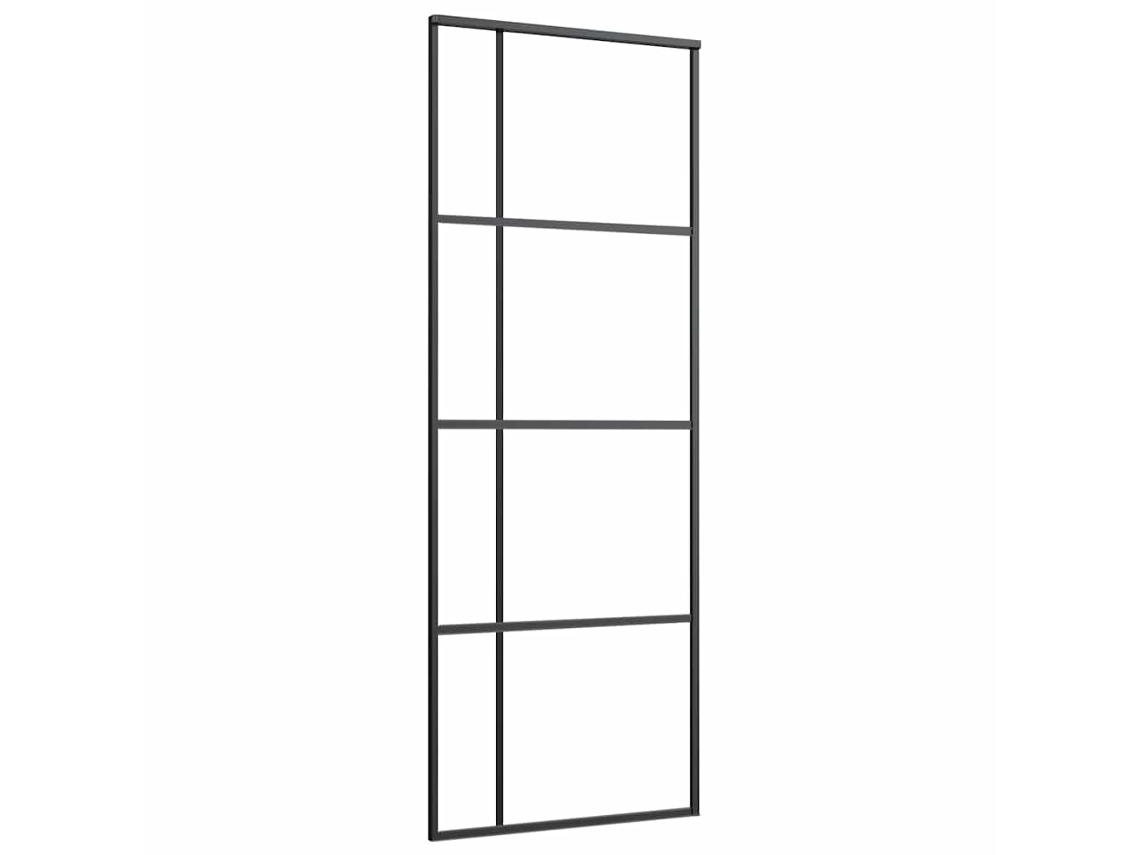 Porta deslizante em vidro esg fosco e alumínio 76x205 cm preto MAISON EXCLUSIVE