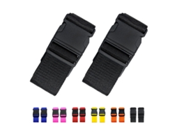 Pacote Com 2 Alças Para Mala, Cintos De Bagagem Ajustáveis Em Cores Brilhantes, Aprovados Pela Tsa Ehstmind (preto)