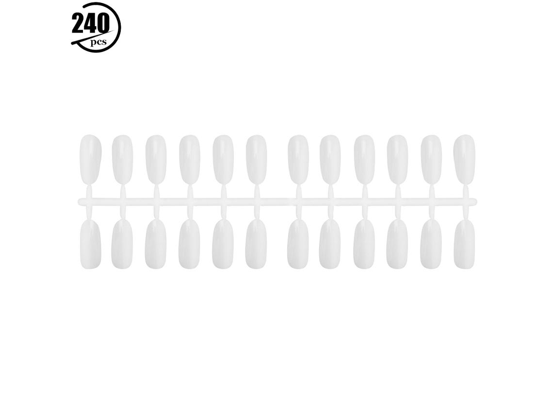 240pcs Dicas De Cor De Gel Para Unhas Amostras Práticas Dobráveis De Duas Faces Brancas