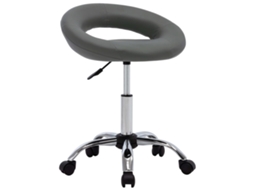 Vidaxl Cadeira De Trabalho Com Rodas Couro Artificial Cor Cinzento
