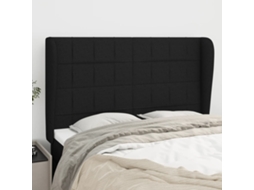 Vidaxl Cabeceira De Cama C/ Abas Tecido 147x23x118/128 Cm Preto