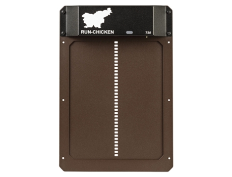 Porta T50 Da RUN-CHICKEN Castanha: Sistema Automático de Abertura de Portas de Galinheiros com Temporizador