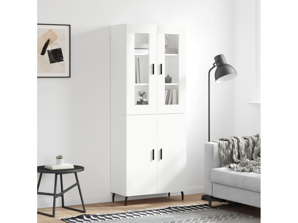 Vidaxl Armário Alto 69,5x34x180 Cm Derivados De Madeira Branco