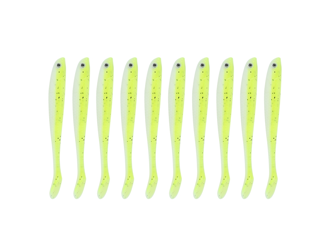Isca Artificial T Tail 6cm Amarelo Verde Branco 4 10pcs