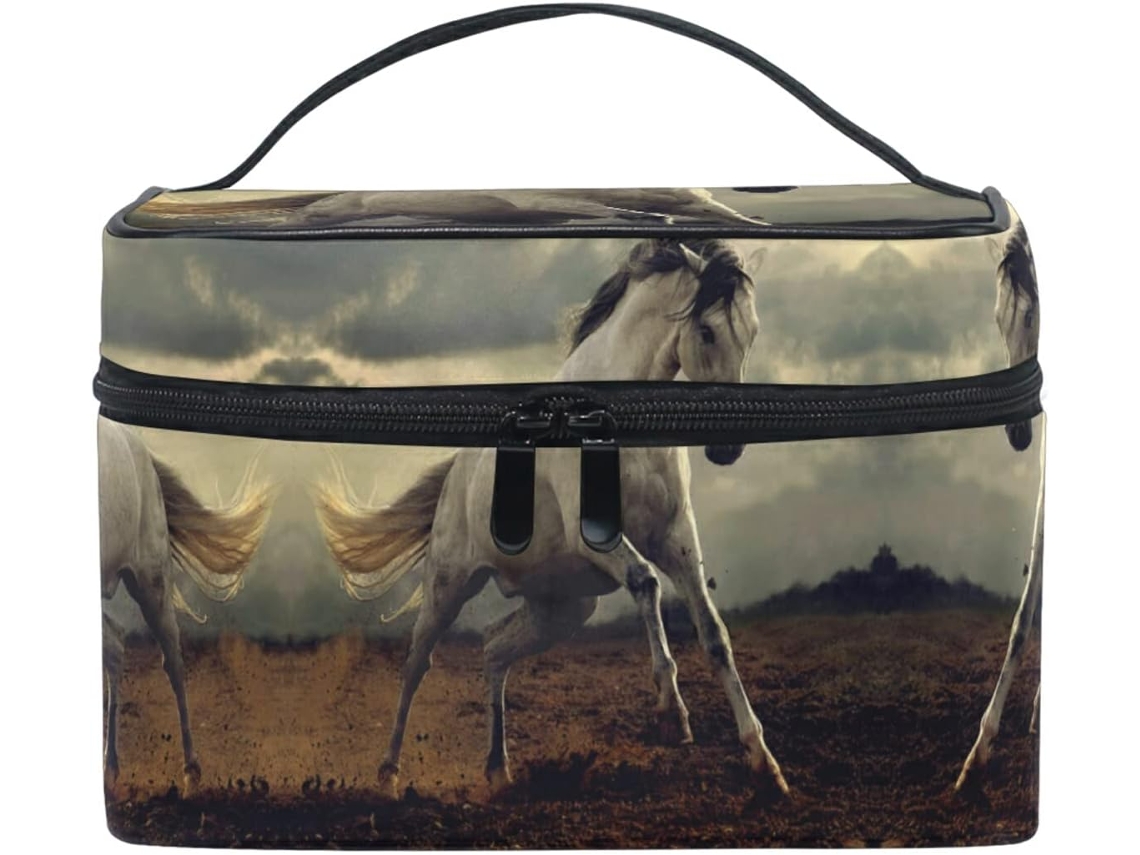 Nécessaire Infantil com Estampa de Cavalo Branco Organizador Cosméticos Tecido | S/MARCA
