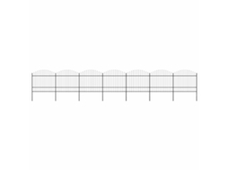 Vidaxl Cerca De Jardim Com Topo Em Forma De Lança Em Aço 1172x175 Cm, Preta