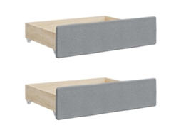 Bed Drawer, Bed Drawers Vidaxl Cinzeto Madeira Processada (n/a)