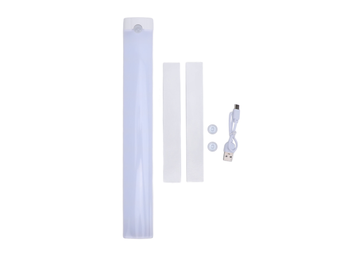 Lâmpada Led com sensor de movimento para armário, 3 cores reguláveis, USB, recarregável, 30cm | S/MARCA