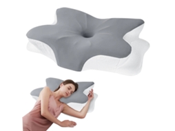 Travesseiro De Suporte Para O Pescoço, Design Ergonômico, Espuma De Alta Densidade, Cinza