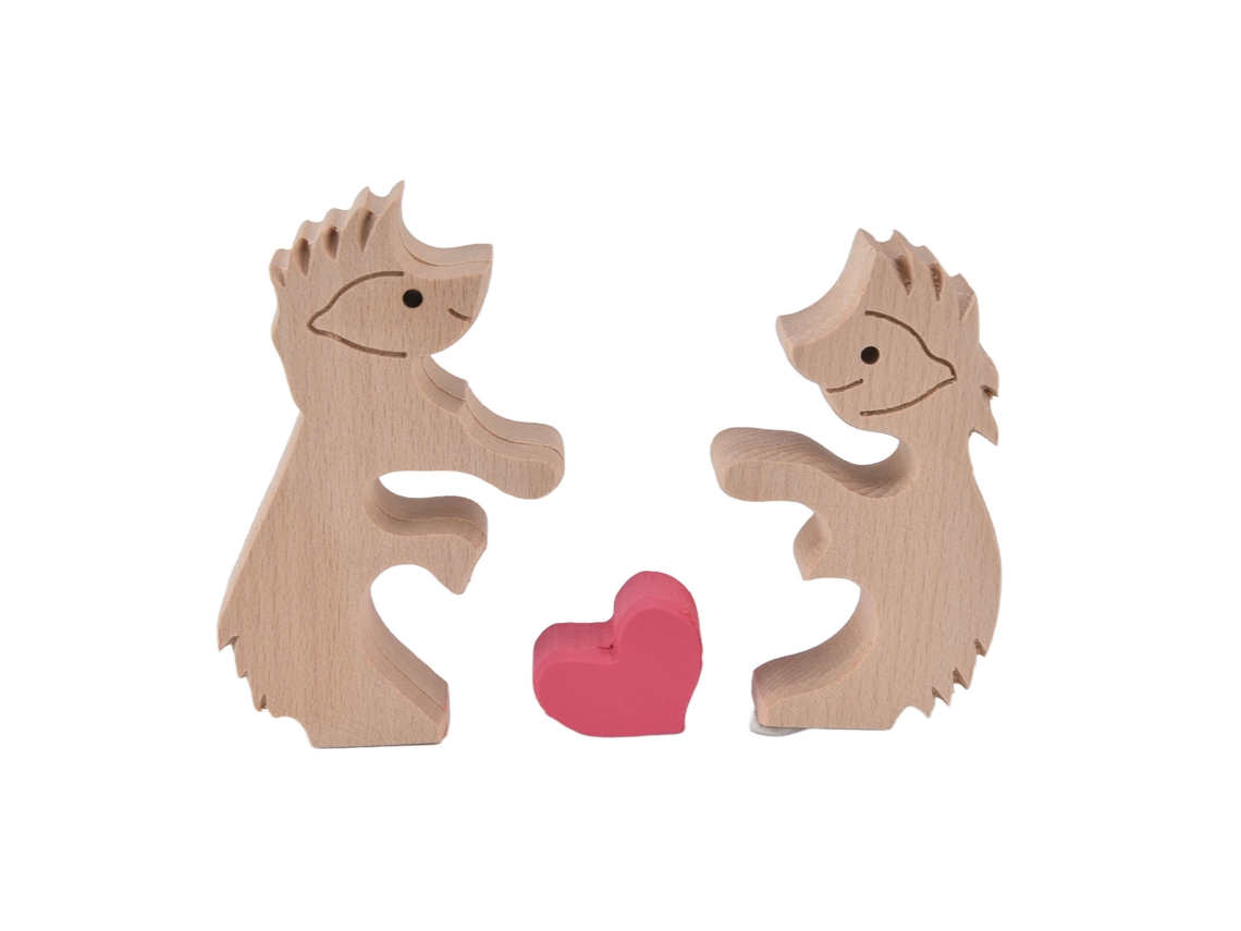 Ornamento de Madeira com Coelhos Pequenos para Decoração e Presentes LAXISCREED