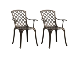 Vidaxl Cadeiras De Jardim 2 Pcs Alumínio Fundido Bronze