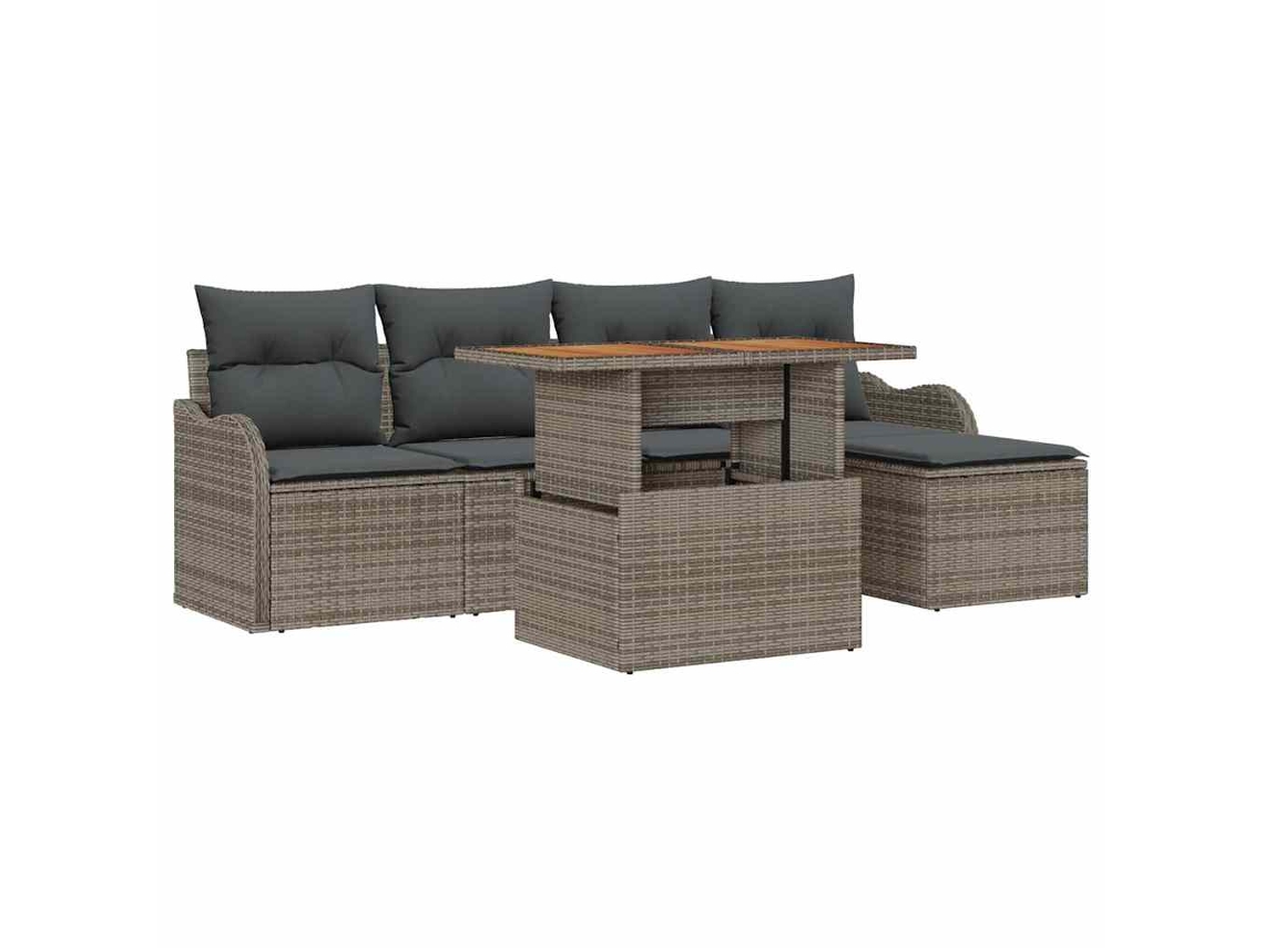 Maison Exclusive - Conjunto De Sofá De Jardim 6 Pcs Cinzeto Rattan Sintético