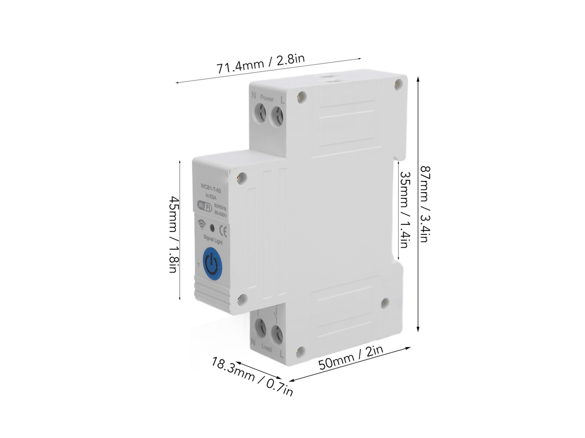 Interruptor Wifi Laxiscreed Com Controlo Tuya Para Automação Residencial, Instalação Em Rail Din