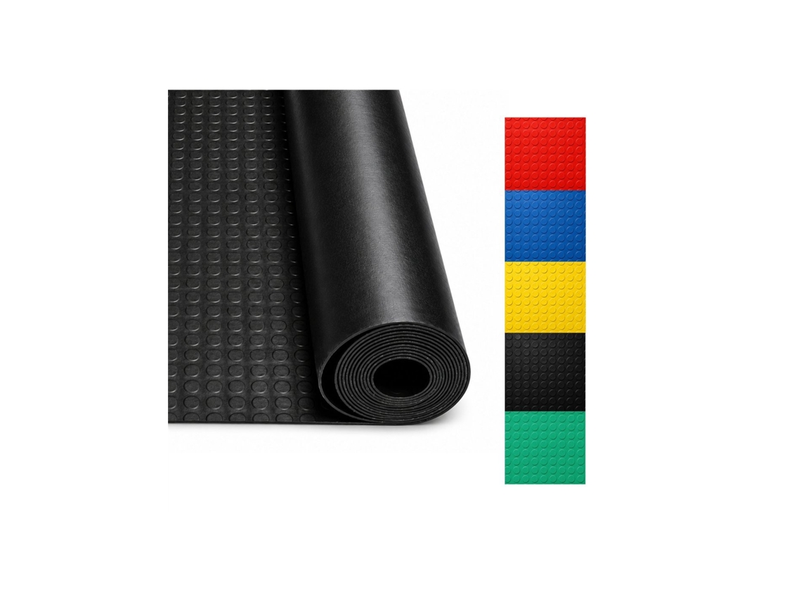 Pavimento de círculos | Chao de borracha | COLORIDO | Rolo do tamanho selecionado Rolo Preto: 1x15 metros