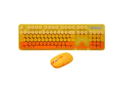 Conjunto Inalámbrico de Teclado e Ratón Retro Punk de 2.4 GHz com 104 Teclas e Ratón para Jogos com 3 Níveis de Dpi Ajustáveis S/MARCA