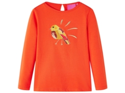 T-shirt De Manga Comprida Para Criança Laranja-escuro 104