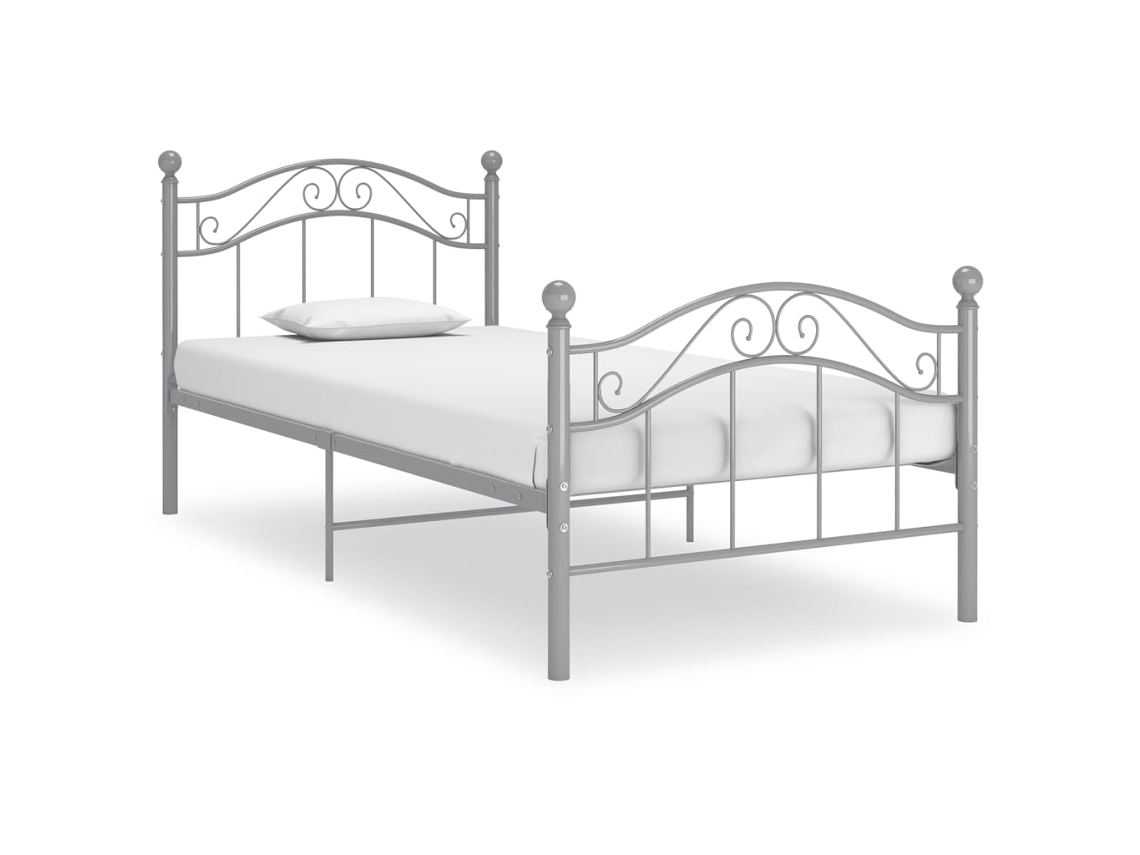 Bed Frame, Bed Frames Vidaxl Cinzeto Metal (100 X 200 Cm)