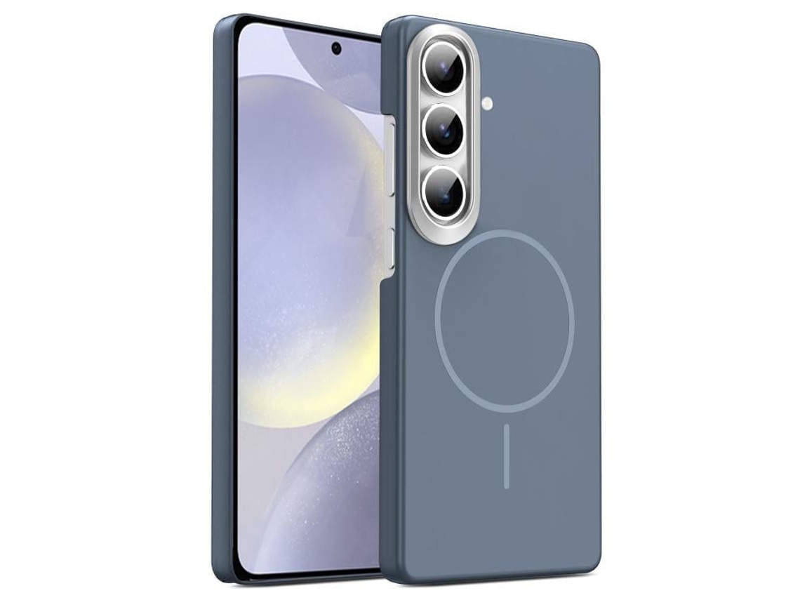 Capa Para Samsung Galaxy S24 Plus 5g Fina Circular Magsafe À Prova De Choque Dourada Em Policarbonato Cinza Carbono