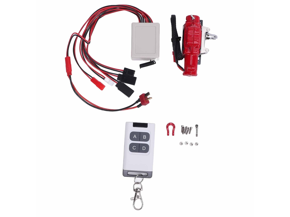 Guindaste De Metal Para Carro Rc 1/10 Com Controle Remoto Para D90 D110 Scx10 90046 Vermelho