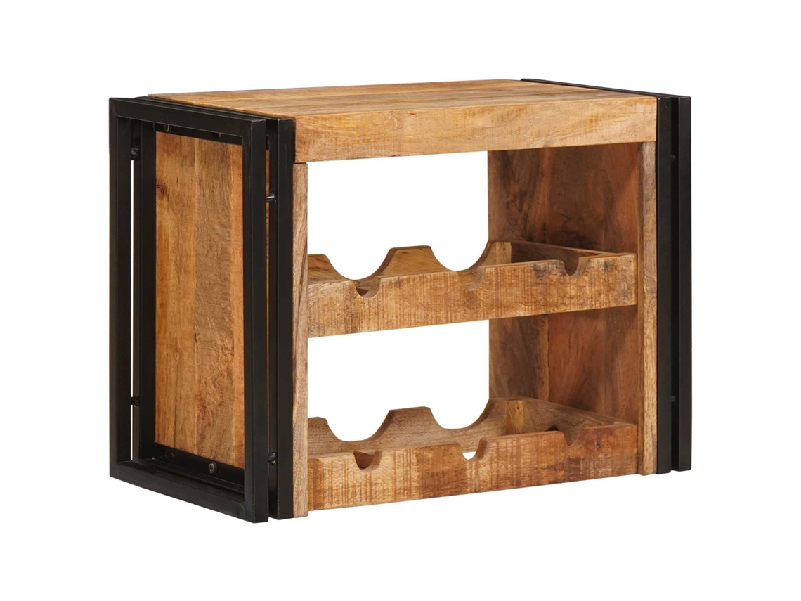 Armazenamento De Vinho Vidaxl Castanho Madeira De Mangueira Maciça (100 X 45 X 33 Cm)