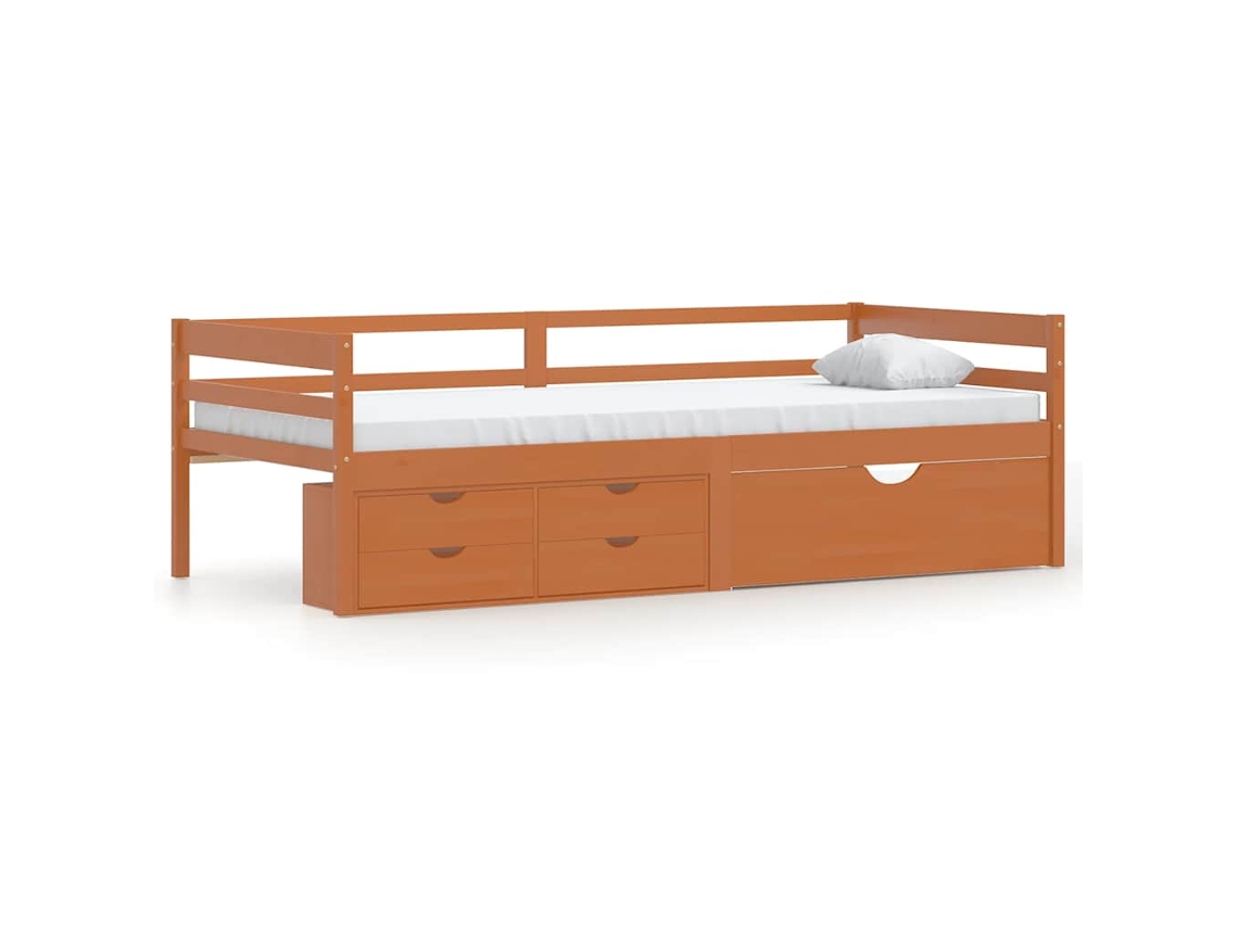 Bed Frame, Bed Frames Vidaxl Marrom Madeira De Pinho (n/a)