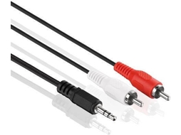 Cabo de Áudio PURELINK (RCA - Jack 3.5mm - 5 m - Preto)