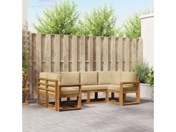 Vidaxl Conjunto De Sofás Para Exterior 6 Unid. Natural E Bege