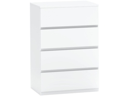 Cómoda Aparadora com 4 Gavetas, 55 X 33 X 80 Cm, Branca ZIWEI STORE