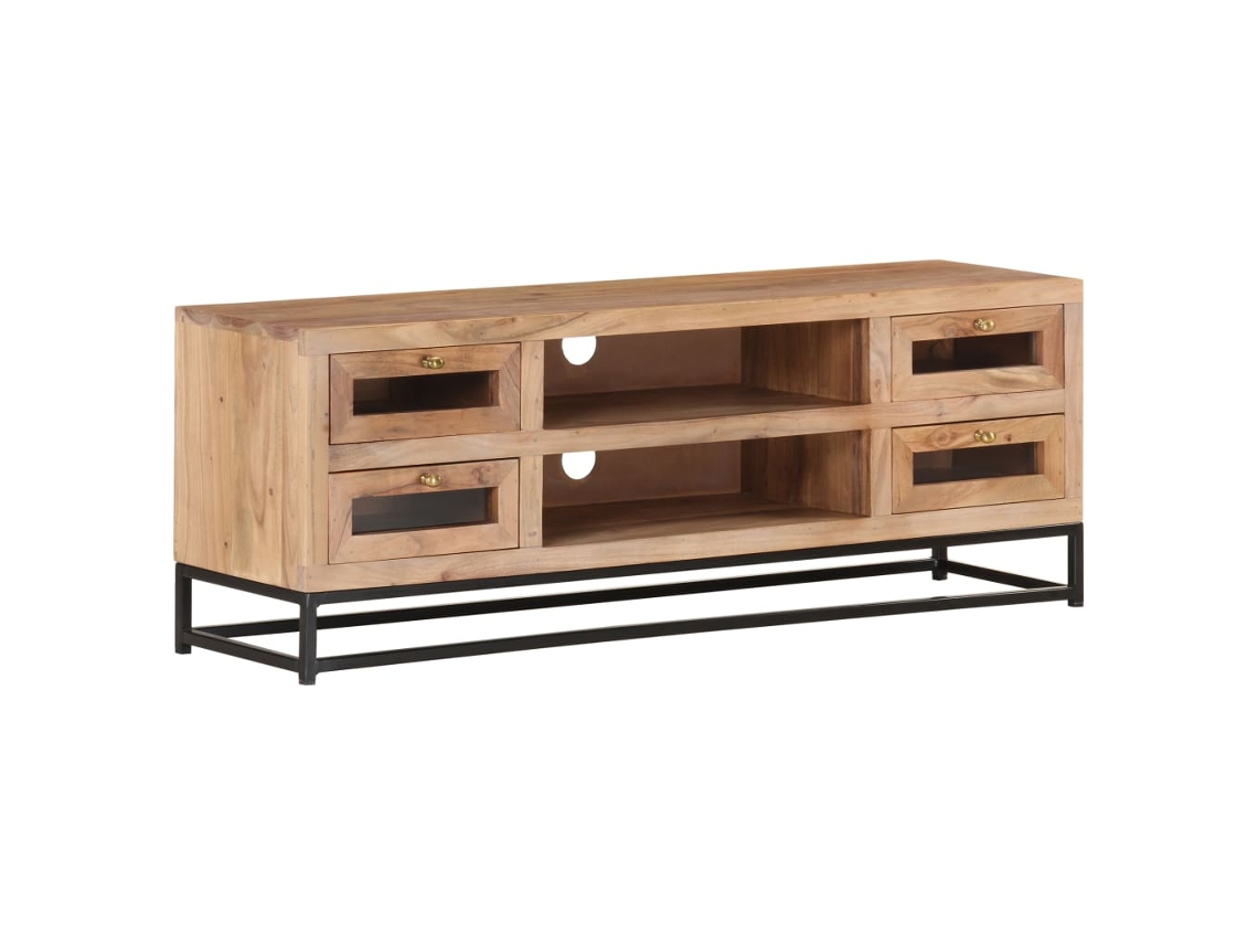 Vidaxl Móvel De Tv 110x30x40 Cm Madeira De Acácia Maciça