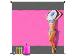 Tapete Praia Antiareia 200x140cm ,portátil,leve,para Campismo,piqueniquesenderismo Nylon Rosa Hexinyigjly