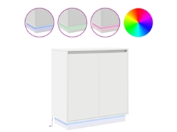 Aparador LED branco 71x34,5x75 cm Madeira Processada MAISON EXCLUSIVE