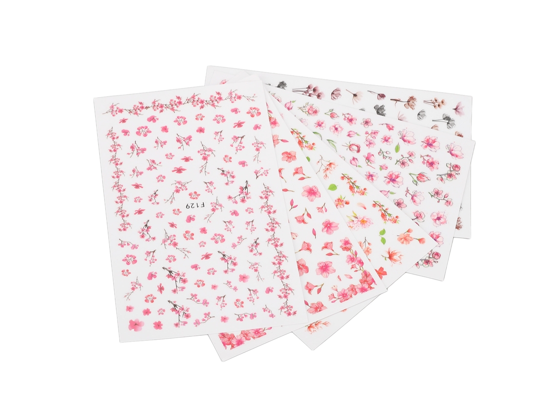 Stickers De Arte De Unhas Florais 3d Autoadesivos Seguros Para Acessórios Decorativos Diy De Unhas