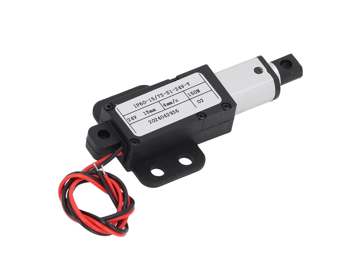 Mini Atuador Linear Elétrico 15mm Curso 150n 4mm/s Com Interruptor De Limite Dc24v