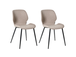 Conjunto de Cadeiras de Conferência Modernas Beliani Holland em Poliéster Bege 48x55x84