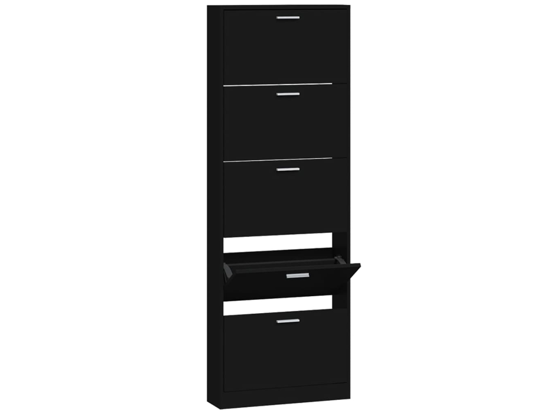 Sapateira 59x17x169 Cm Derivados da Madeira Preto MAISON EXCLUSIVE