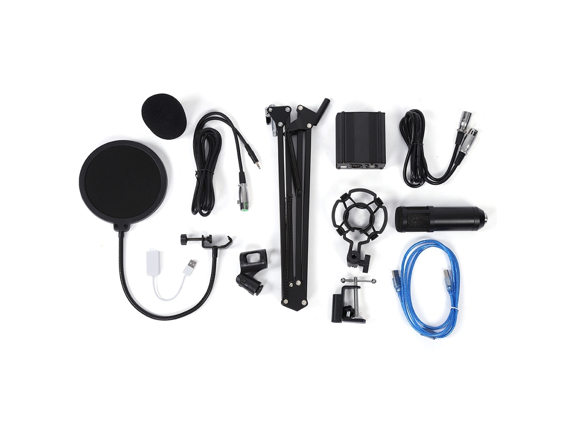 Conjunto de Microfone Conjunto de Microfone Bm 800 com Alimentação Usb EOOCOO (alimentado Via Usb, Gravação e Captação de Som)