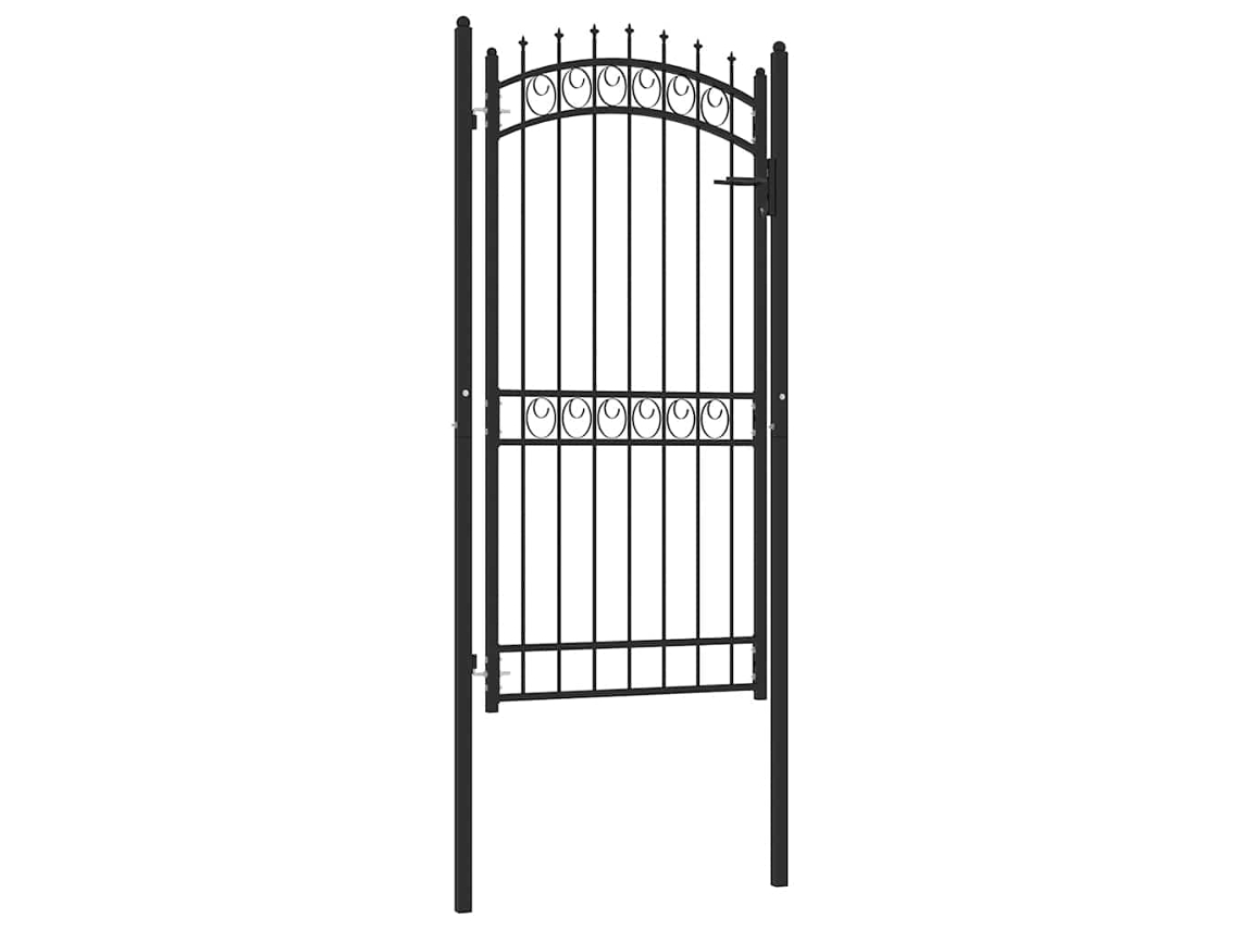 Vidaxl Portão De Cerca Emmen Com Pontas De Aço 103x147 Cm Preto
