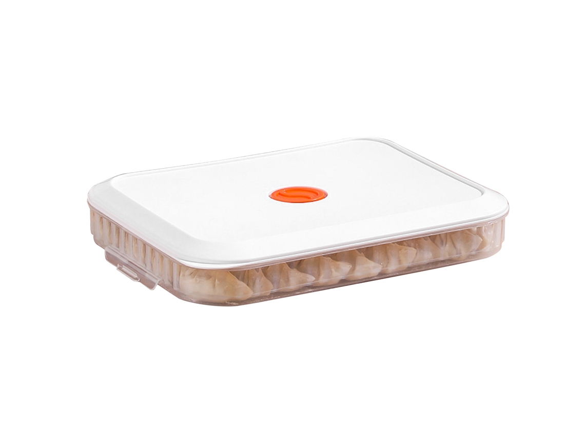 Caixa de Armazenamento para Dumplings e Massas com Tampa Plástica, 31x23x5cm