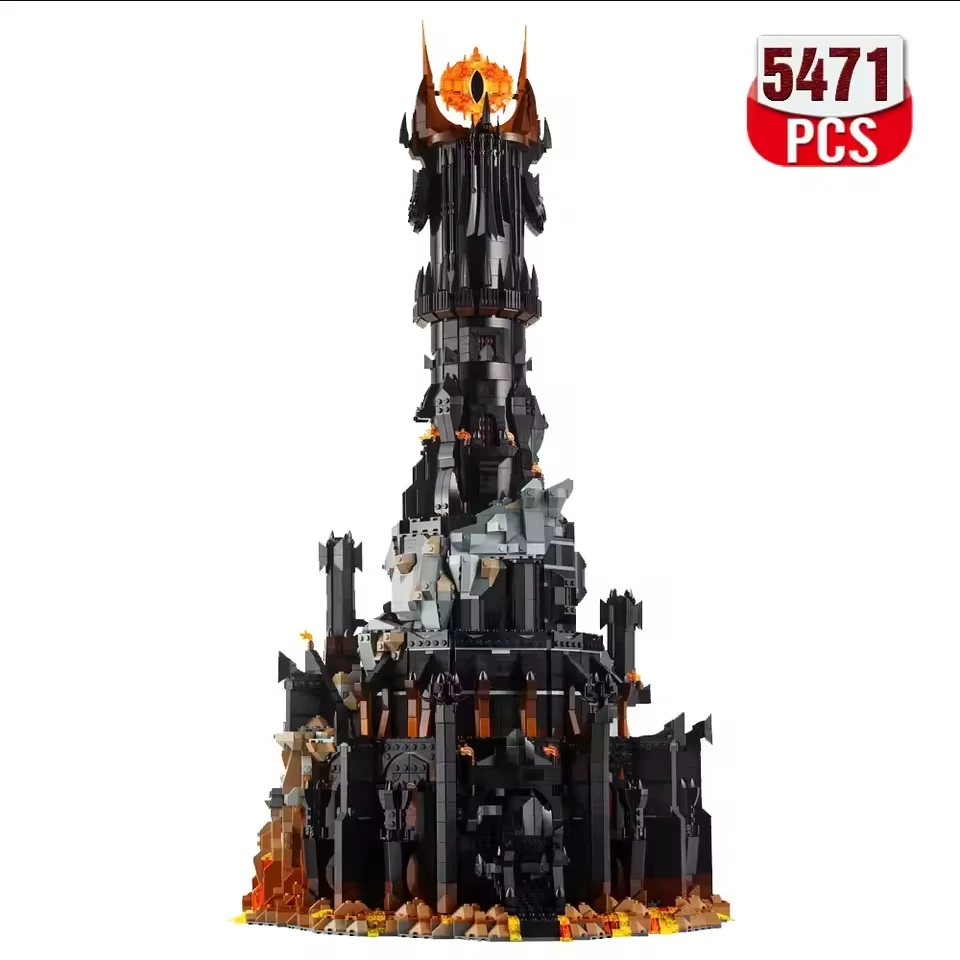 Conjunto De Blocos De Montar Modelo Torre Negra Escura - Brinquedo Criativo De Alta Dificuldade