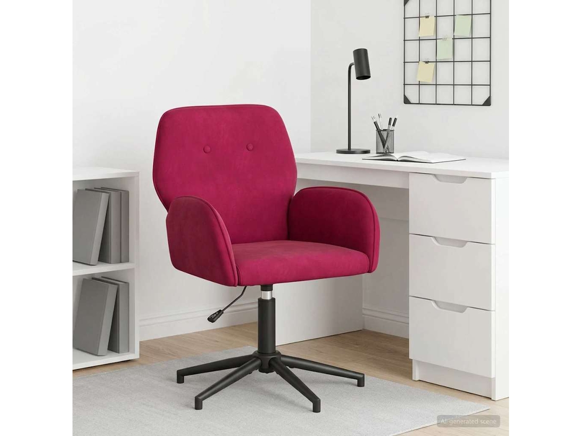 Vidaxl Cadeira De Escritório Giratória 54 X 55 X 90 Cm Vinho Vermelho