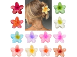 12 Peças De Flores De Haio Havaianas Grandes, Flores Coloridas Para Cabelo Grosso