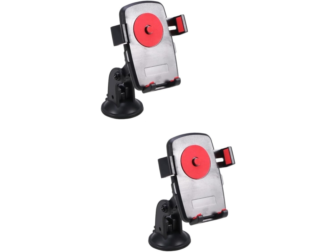 Suporte Para Celular Com Ventosa Giratória De 2 Peças, Suporte Para Smartphone Com Ventosa Potente, Vermelho