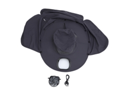 Chapéu Solar com Ventilador Usb Cinza Escuro