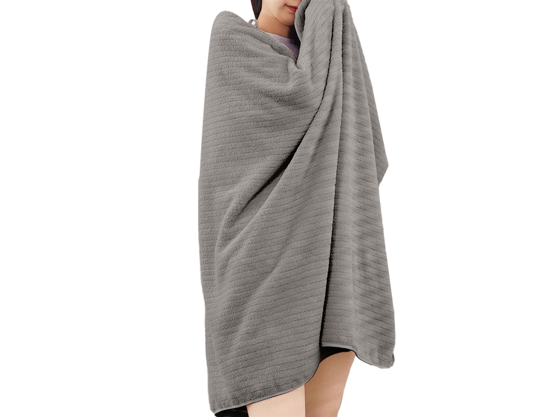 Toalha de Banho NEVEANCE Banheiro Chuveiro Absorvente Veludo Cinzento (70x140cm)