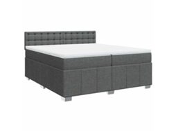 Cama com Molas/Colchão 200x200 Cm em Tecido Cinzento Escuro MAISON EXCLUSIVE