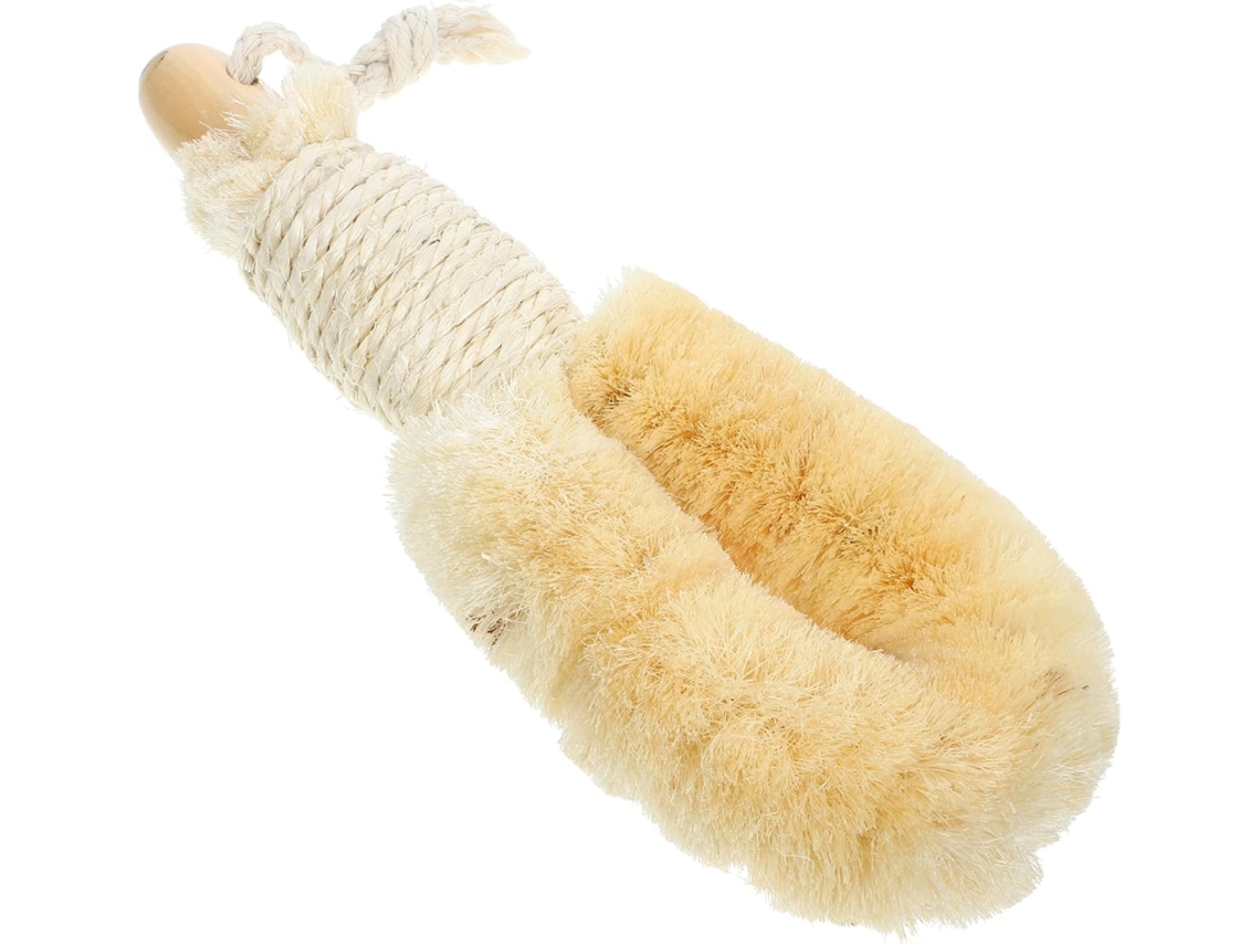 Escova De Banho Durável Com Cabo Madeira Natural, Escova Esfoliante Corporal Para Limpeza E Remoção De Impurezas, Ideal