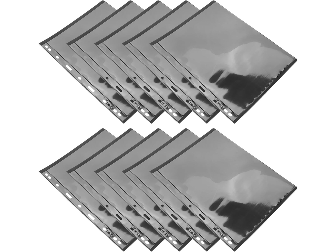 Lote De 10 Folhas De Álbuns De Timbres A 9 Trous Sur Fond Noir Para Armazenamento De Boletos E Cartões Postais