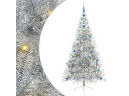 Conjunto 1 Decoração De Árvore De Natal Vidaxl Prateado Pvc (210 Cm)
