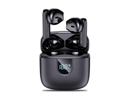 Auriculares Sem Fio Graves Profundos Carregamento Display Bestvite Bluetooth Com Cancelamento De Ruído Preto